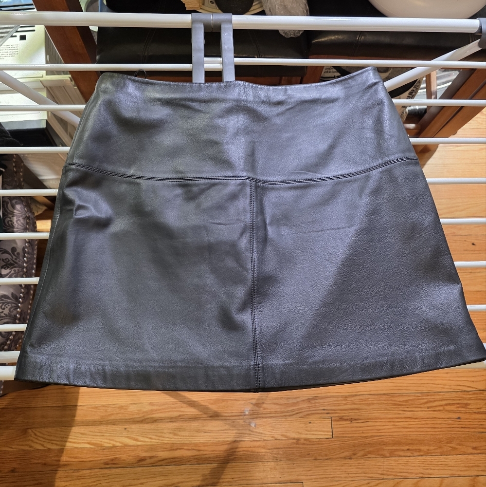 Ted Baker London Valiat Leather Mini Skirt, Size 14 (Ted's Size 5)